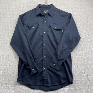 Gatts Workwear Shirt Mens M Blue Pearl Snap Work Cowboy USA Outdoor Read*